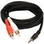 AMP 3m Cable / 2 x Jack 6,3 to Jack 3,5 Stereo   YCP10C