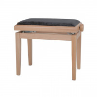 PVX Piano Bench - White Ash / Grey Velvet Seat PVX023WA
