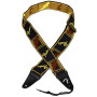 FENDER Guitar Strap - Logo, Weighless Monogrammed Black/Yellow/Brown   0990686006