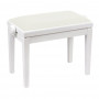 DISCACCIATI Piano Bench - White Polish / White Vinyl Seat  KD20203713S