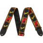 FENDER 2" Monogrammed Guitar Strap with Logo - Black/Yellow/Red  0990681500