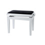 PVX Piano Bench - White Matt / Black Velour Seat  PVX020