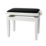 PVX Piano Bench - White Polish / Black Velour Seat	PVX030