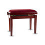 PVX Piano Bench - Mahogany Polish / Bordeaux Velour Seat  PVX060