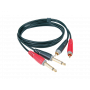 KLOTZ 1m Twin Cable - 2 x Jack 2p – 2 x RCA	    ATCJ0100