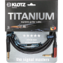 KLOTZ 6m Titanium Instrument Cable / Jack 2p - 2p Jack Angled Gold contacts / Black.	TIR0600PSP