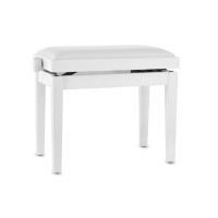 PVX Piano Bench White Satin – White Vinyl Seat	PVX1321