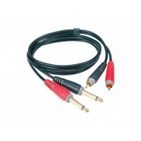KLOTZ 1m Twin Cable - 2 x Jack 2p – 2 x RCA	    ATCJ0100