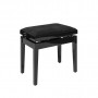 DISCACCIATI Klaveritool - poleeritud must / must velvetkate  KD20304109V