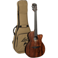 LAG Electro-Acoustic Nylon String Guitar SAUVAGE Auditorium Slim Cutaway with Gigbag  SAUVAGE-N-ASCE